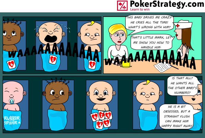 Lustige Pokercartoons Straight Flush