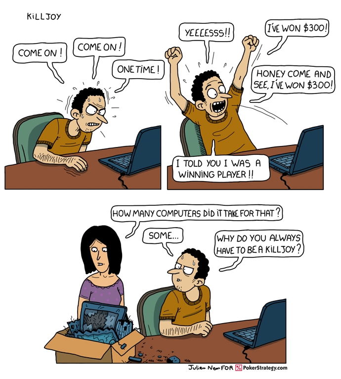 Grappige pokercartoon Computer