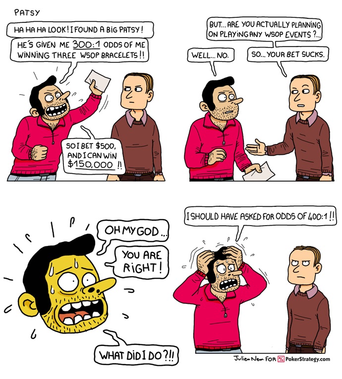 Grappige pokercartoon Sidebet