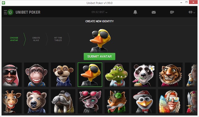 New Unibet poker screenshot