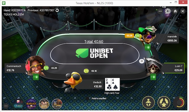 New Unibet poker screenshot