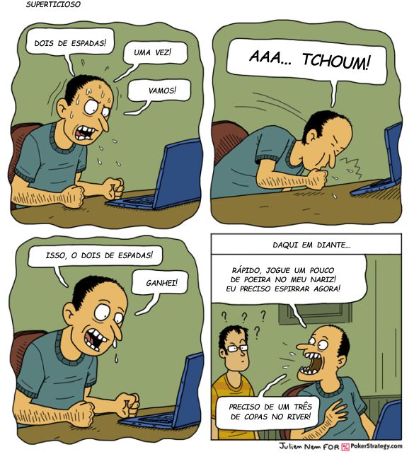 Tirinhas de poker divertidas Superti&ccedil;&atilde;o
