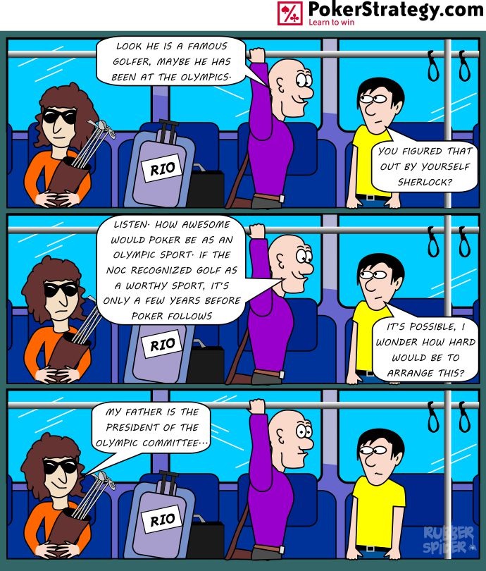 Grappige pokercartoon Olympics