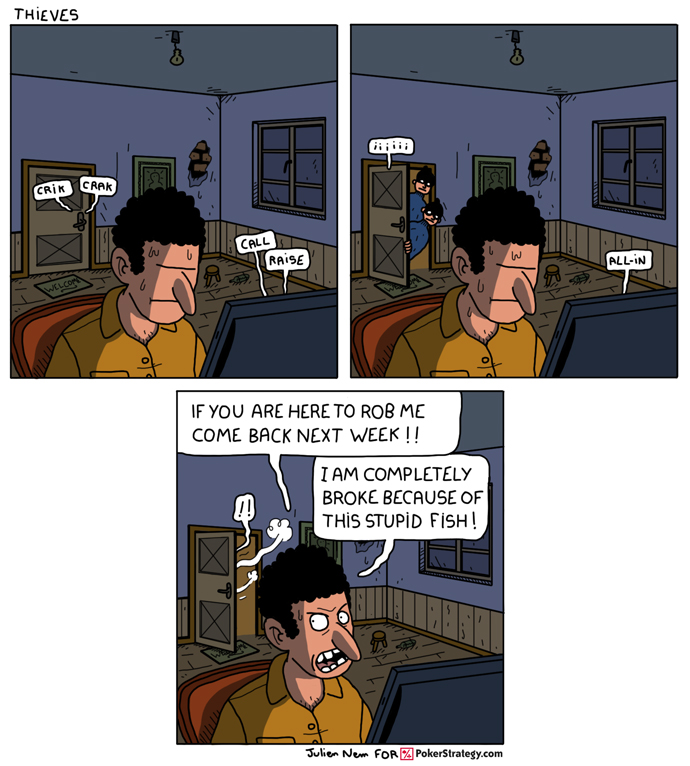 Lustige Pokercartoons Steal