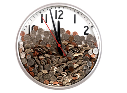 clock with money in it