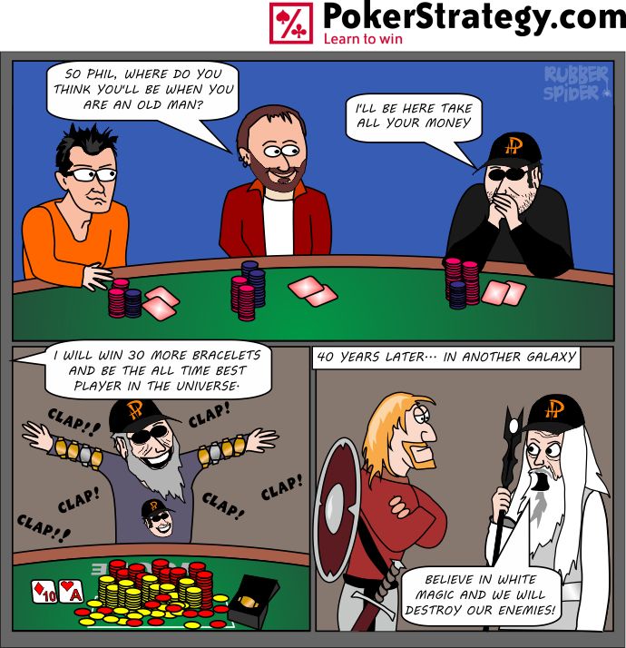 Grappige pokercartoon Hellmuth