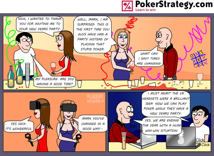 Lustige Pokercartoons Party