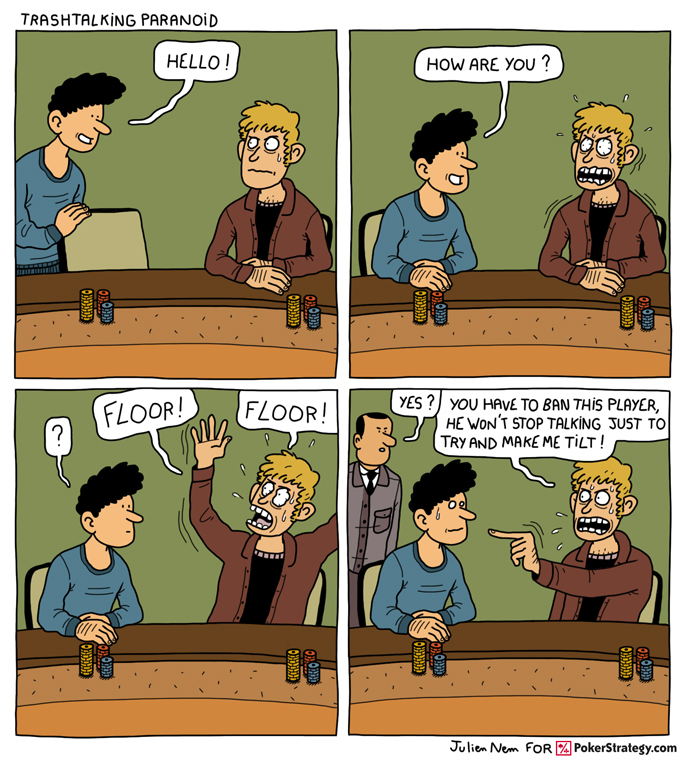 Lustige Pokercartoons Trash Talking