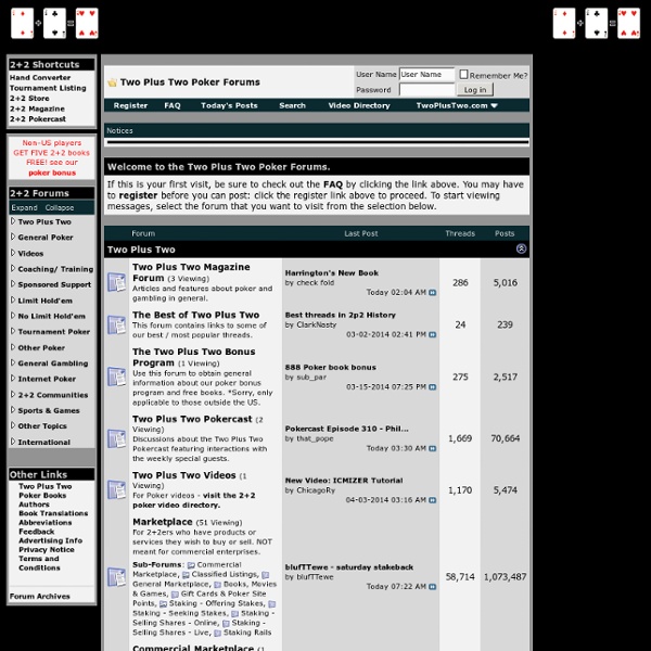 2+2 poker forum
