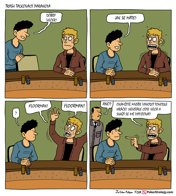Vtipn&yacute; pokerov&yacute; komiks Trash talking