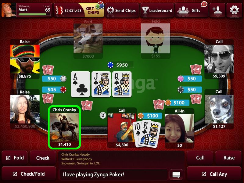 Social gaming app Zynga Poker