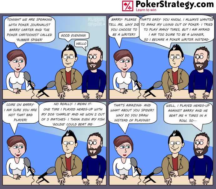 Grappige pokercartoon Barry Carter