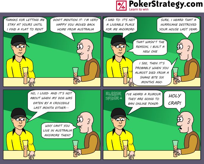 Grappige pokercartoon Australia