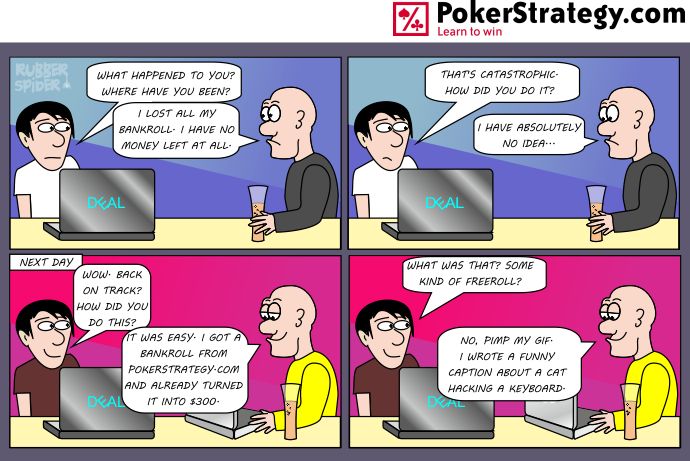 Grappige pokercartoon Poker promotion