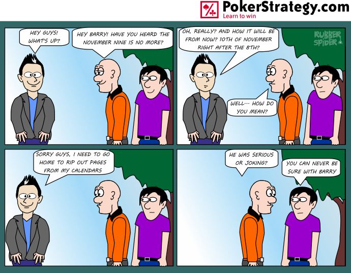 Grappige pokercartoon Barry Carter