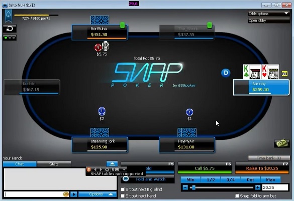 Snap-Action auf 888poker mit IronPumper snap review poker