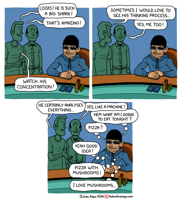 Lustige Pokercartoons Pizza