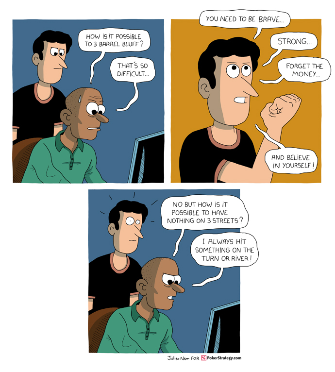Lustige Pokercartoons Bluff