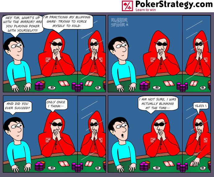 Lustige Pokercartoons Bluff