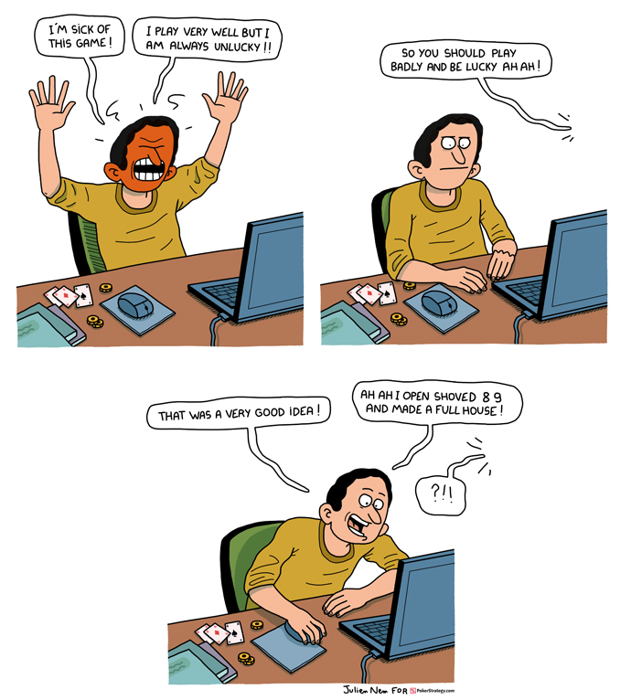 Lustige Pokercartoons Badbeats