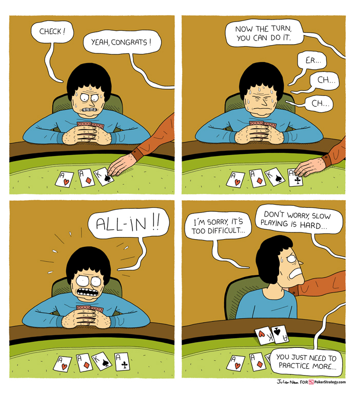 Funny Poker Cartoons Slow play