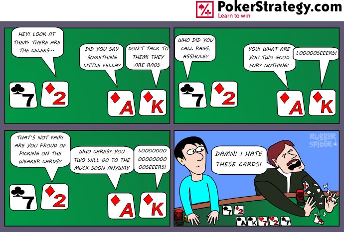 Lustige Pokercartoons Badbeat