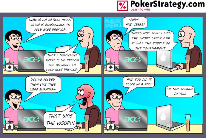 Lustige Pokercartoons Pocket Aces