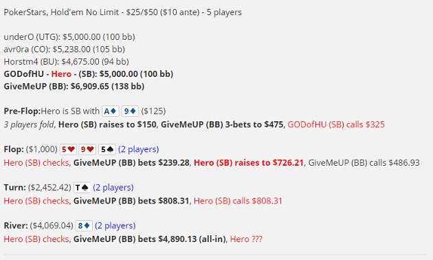 High Roller Analyse hand history