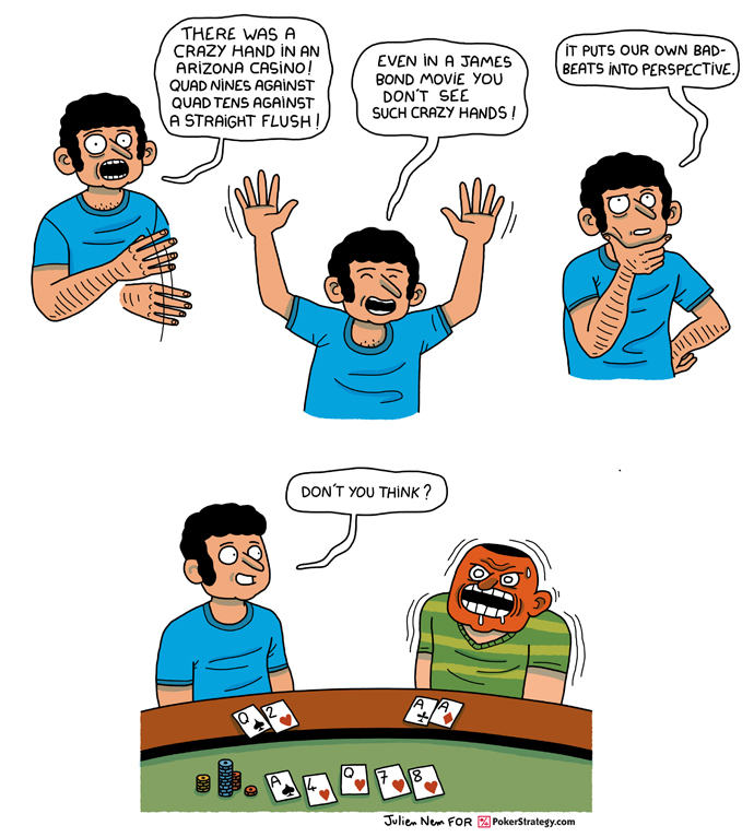 Lustige Pokercartoons Badbeat