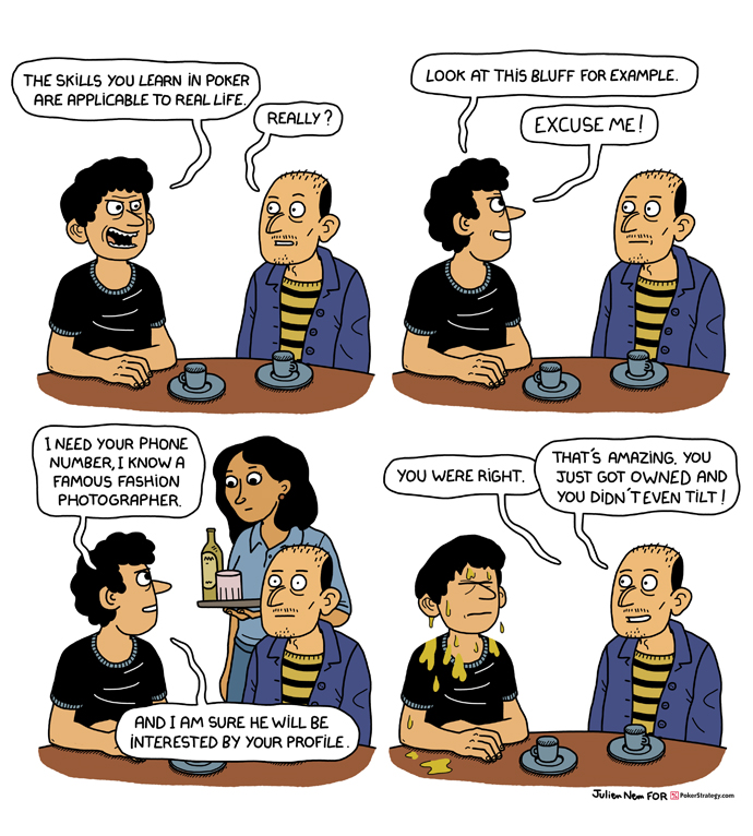 Lustige Pokercartoons Bluff