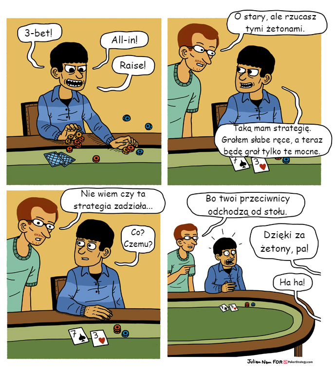 Śmieszny Pokerowy Komiks Pokerowa agresja