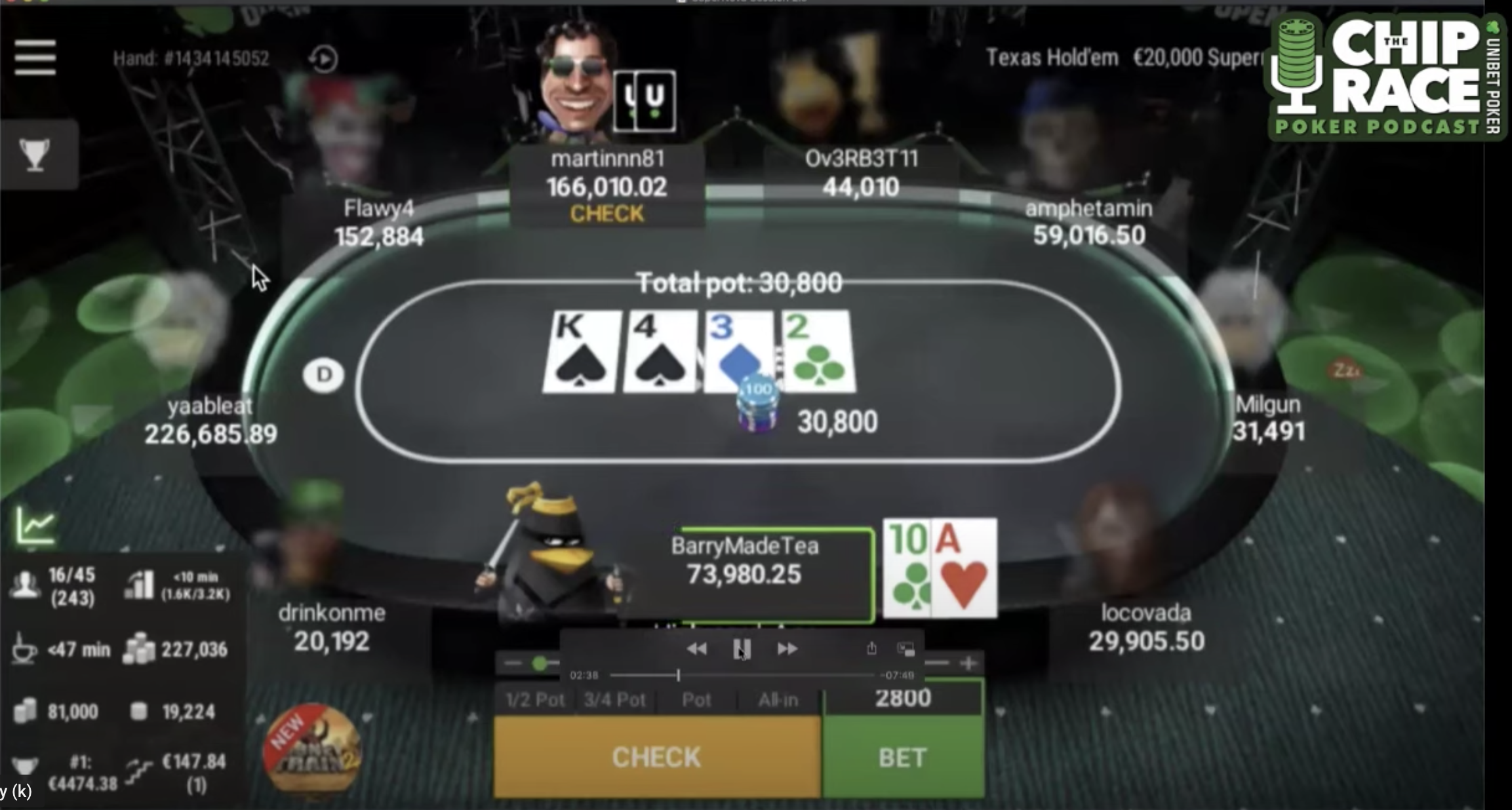 Unibet hand