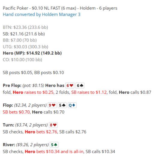poker hand forum