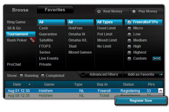FTP $100k Freeroll Screenshot