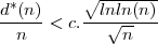 ∘ -------
d*(n) < c.--ln√ln(n)-
n n